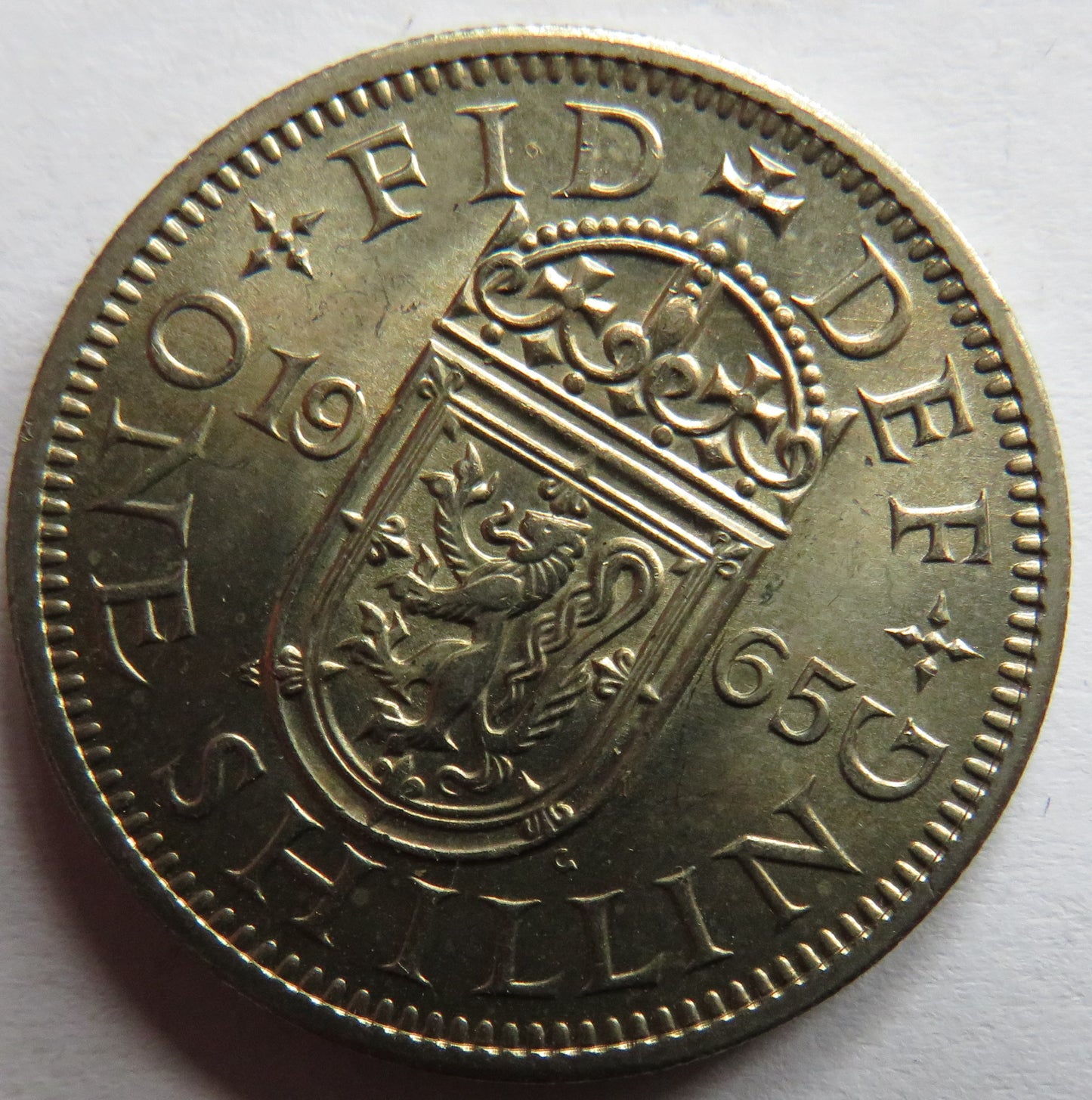 1965 Queen Elizabeth II (Scottish) Shilling Coin In High Grade