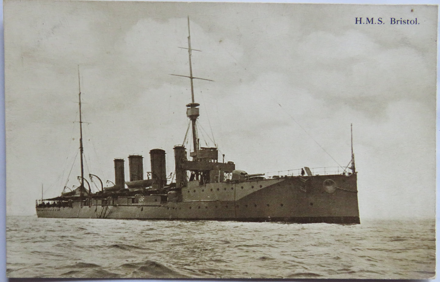 Vintage Warship Postcard of H.M.S. HMS "Bristol"