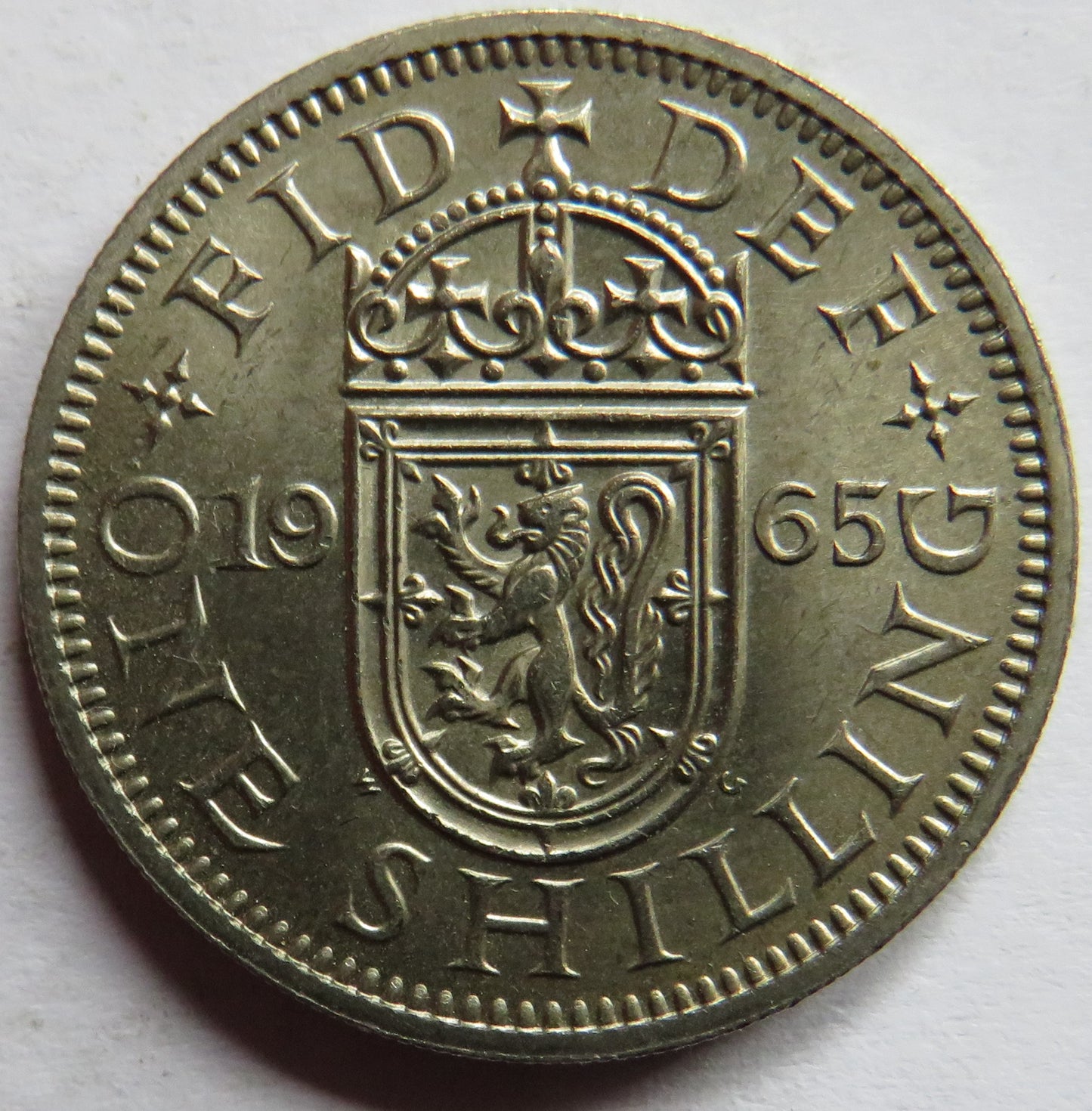 1965 Queen Elizabeth II (Scottish) Shilling Coin In High Grade