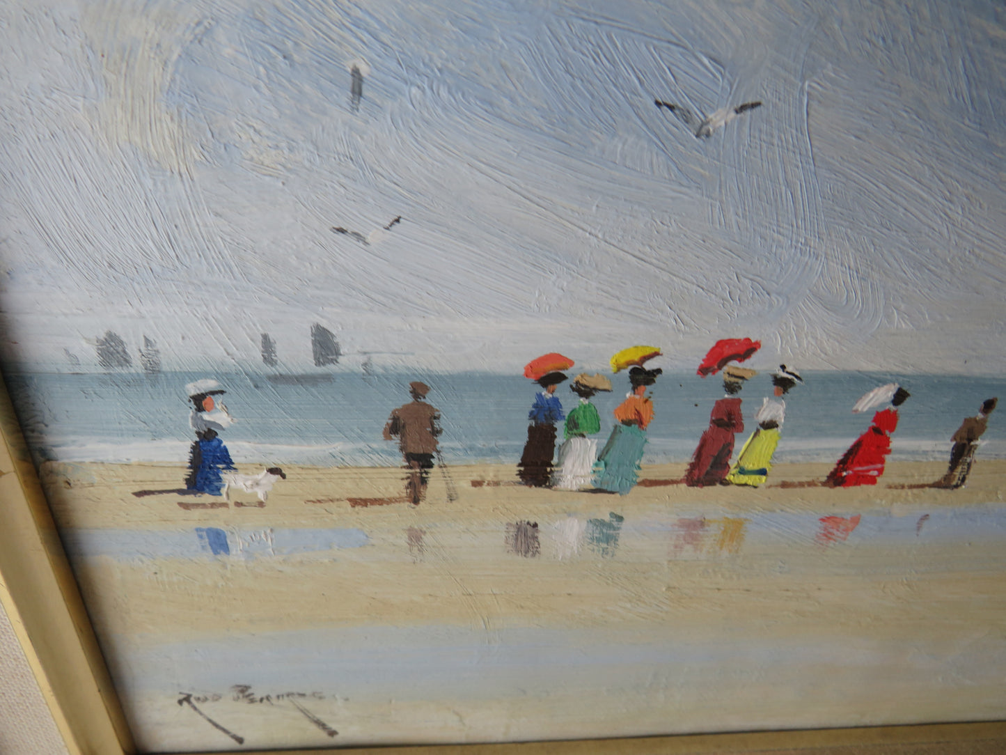 Rod Pearce "Balloon Above Beach" Oil Painting Beach Scene