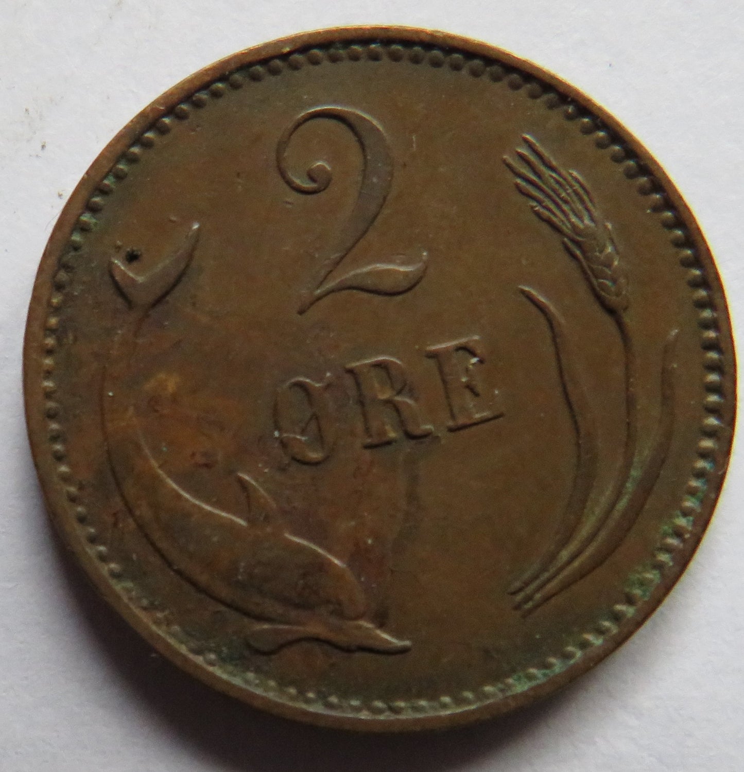 1897 Denmark 2 Ore Coin