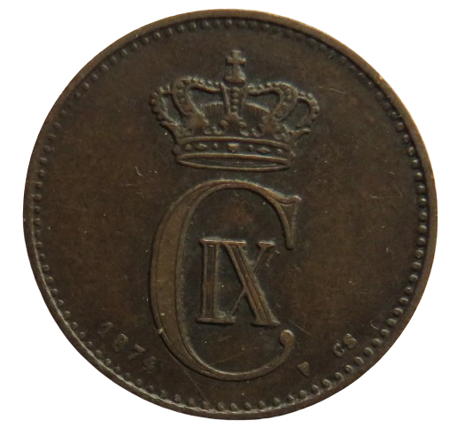 1874 Denmark 2 Ore Coin