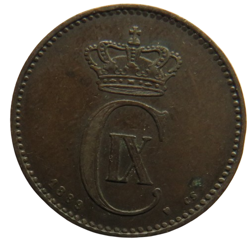 1889 Denmark 2 Ore Coin