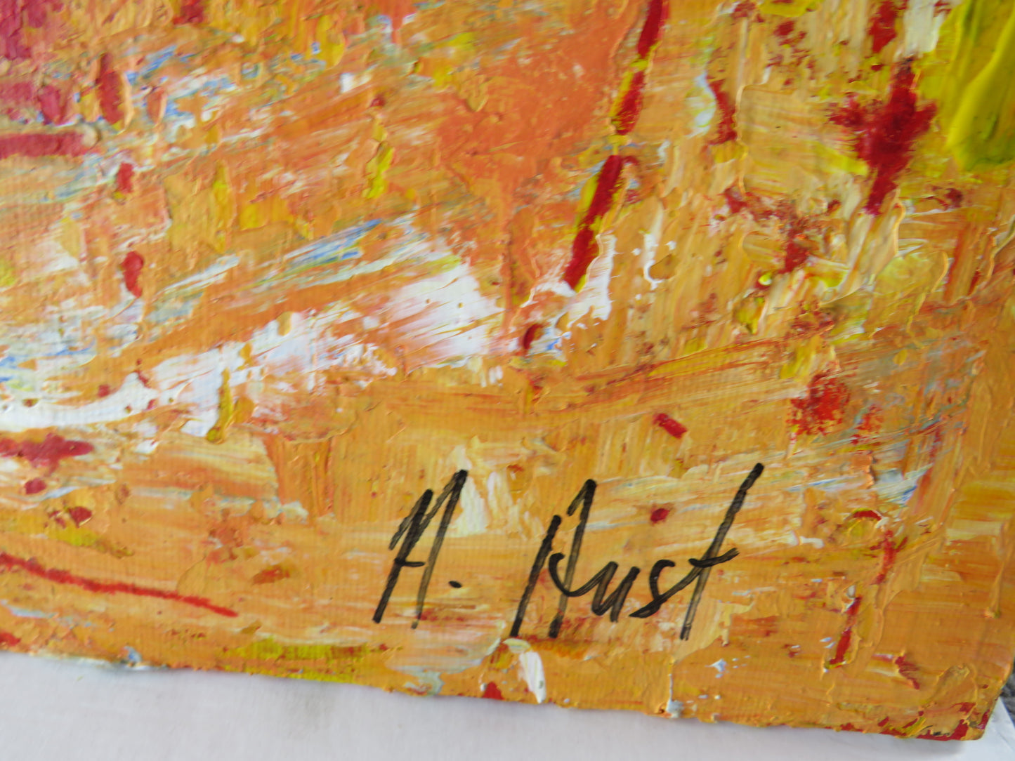 Abstract Decorative Oil Painting By Annette Aust 60 x 60 cm