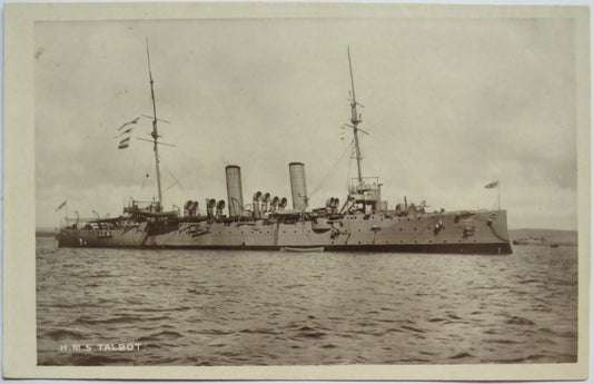 Vintage Warship Postcard of The H.M.S. / HMS Talbot