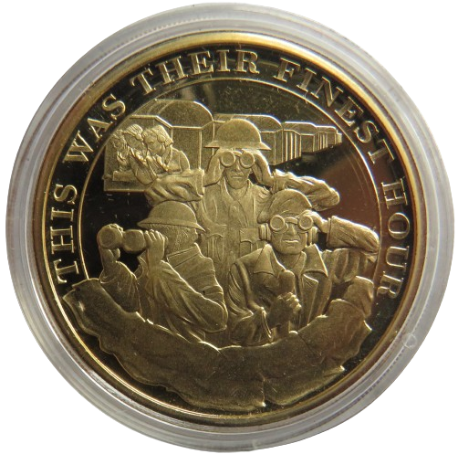 2020 Gibraltar Gold Plated Crown Coin This Was Their Finest Hour