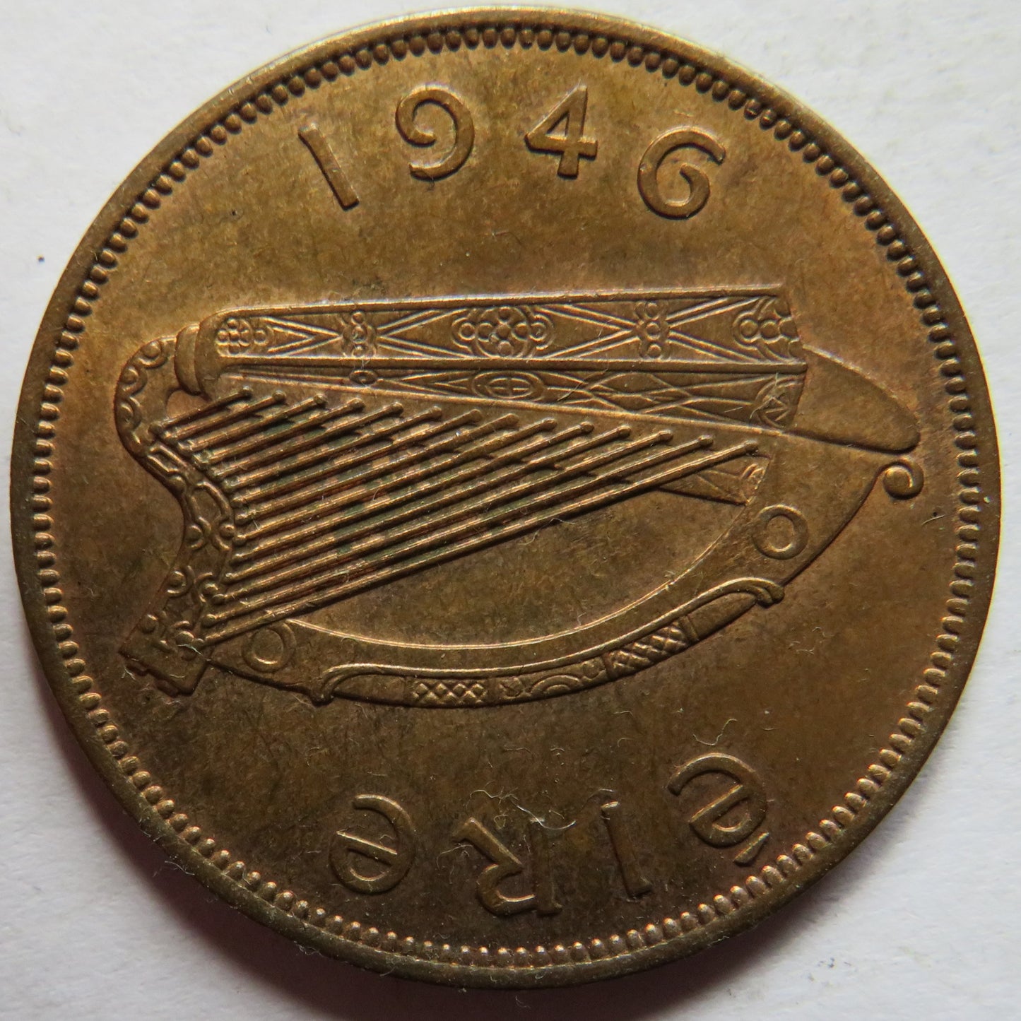 1946 Ireland Eire One Penny Coin In Higher Grade