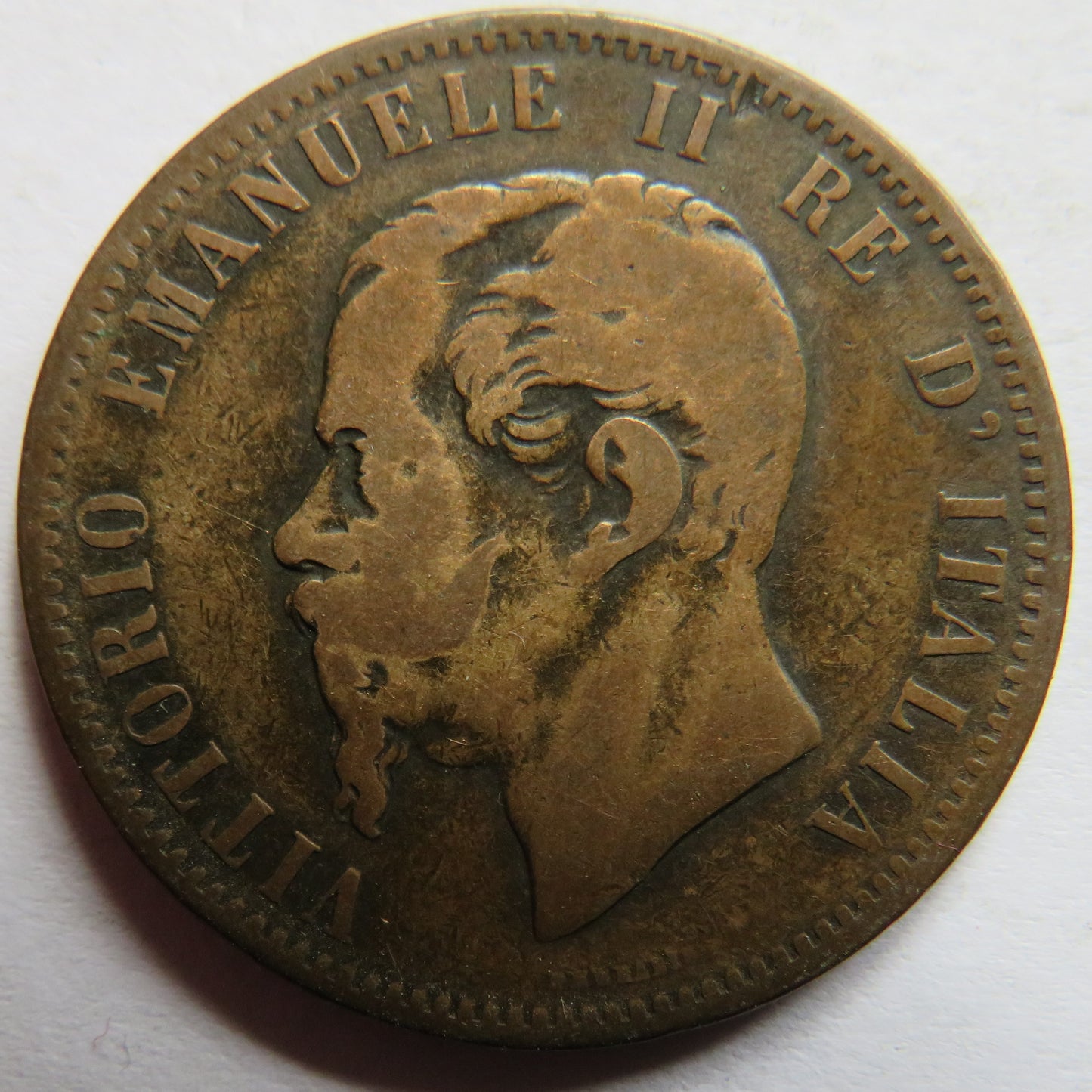 1862 Italy 10 Centesimi Coin