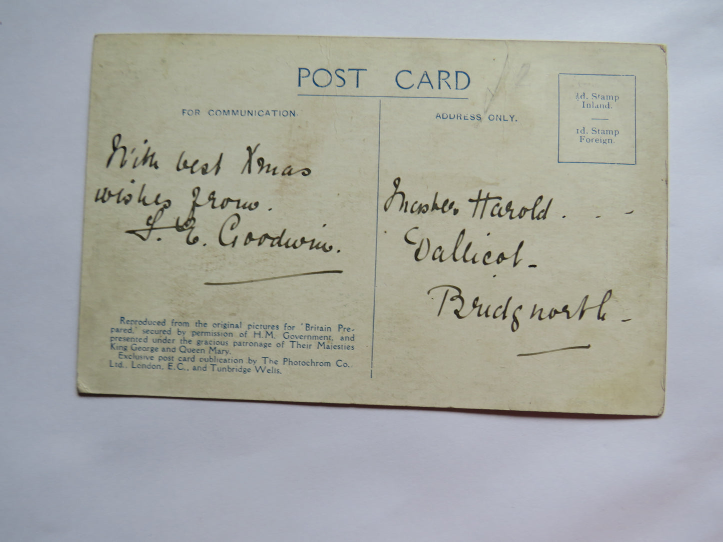 Vintage Warship Postcard of H.M.S. / HMS "Barham"
