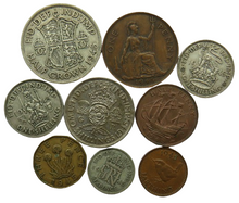 Load image into Gallery viewer, 1945 King George VI 9 Coin Year Set Halfcrown - Farthing Great Britain
