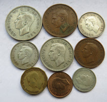 Load image into Gallery viewer, 1946 King George VI 9 Coin Year Set Halfcrown - Farthing Great Britain
