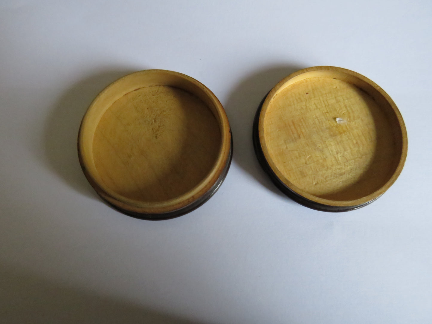 Antique Mauchline Fern Ware Pill / Trinket Box