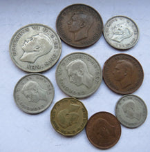 Load image into Gallery viewer, 1945 King George VI 9 Coin Year Set Halfcrown - Farthing Great Britain
