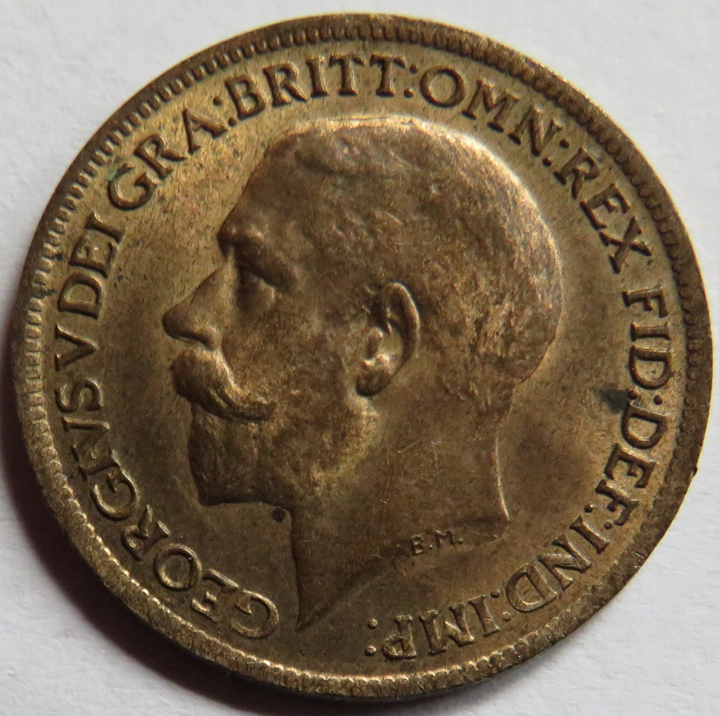 1919 King George V Farthing Coin In High Grade