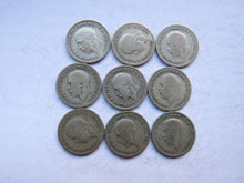 Load image into Gallery viewer, 1928 - 1936 King George V Silver Sixpence Run of 9 Coins

