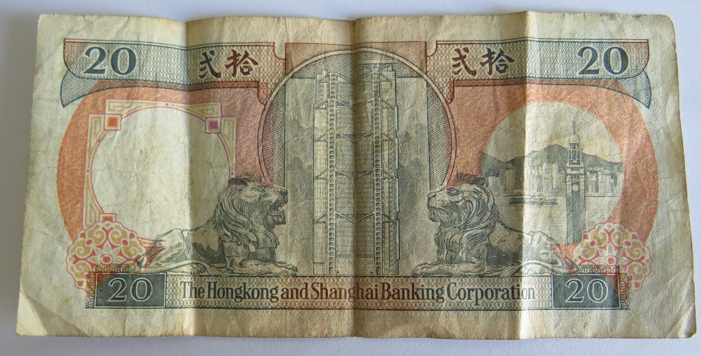 1990 The Hongkong and Shanghai Banking Corporation $20 Banknote