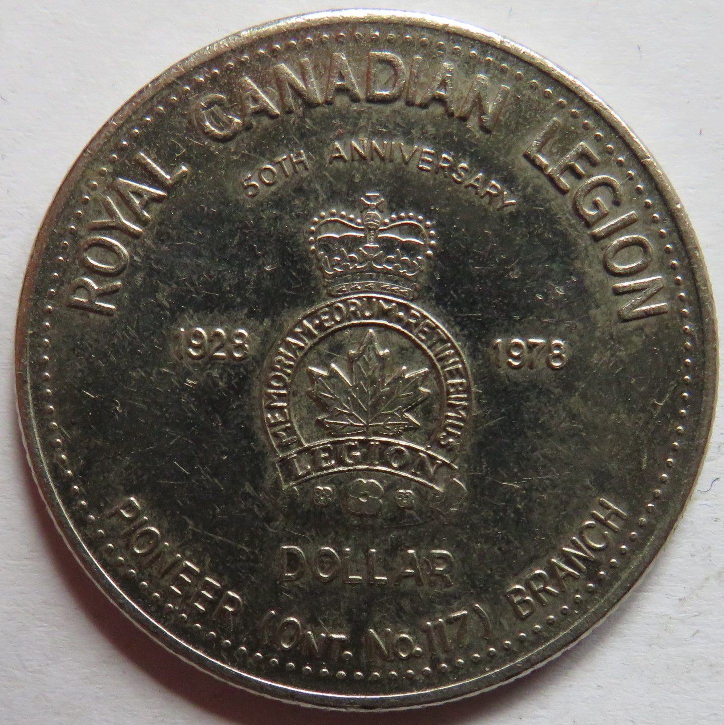 Royal Canadian Legion 1978 Canada Commemorative Dollar Coin Parry Sound Area Chamber of Commerce