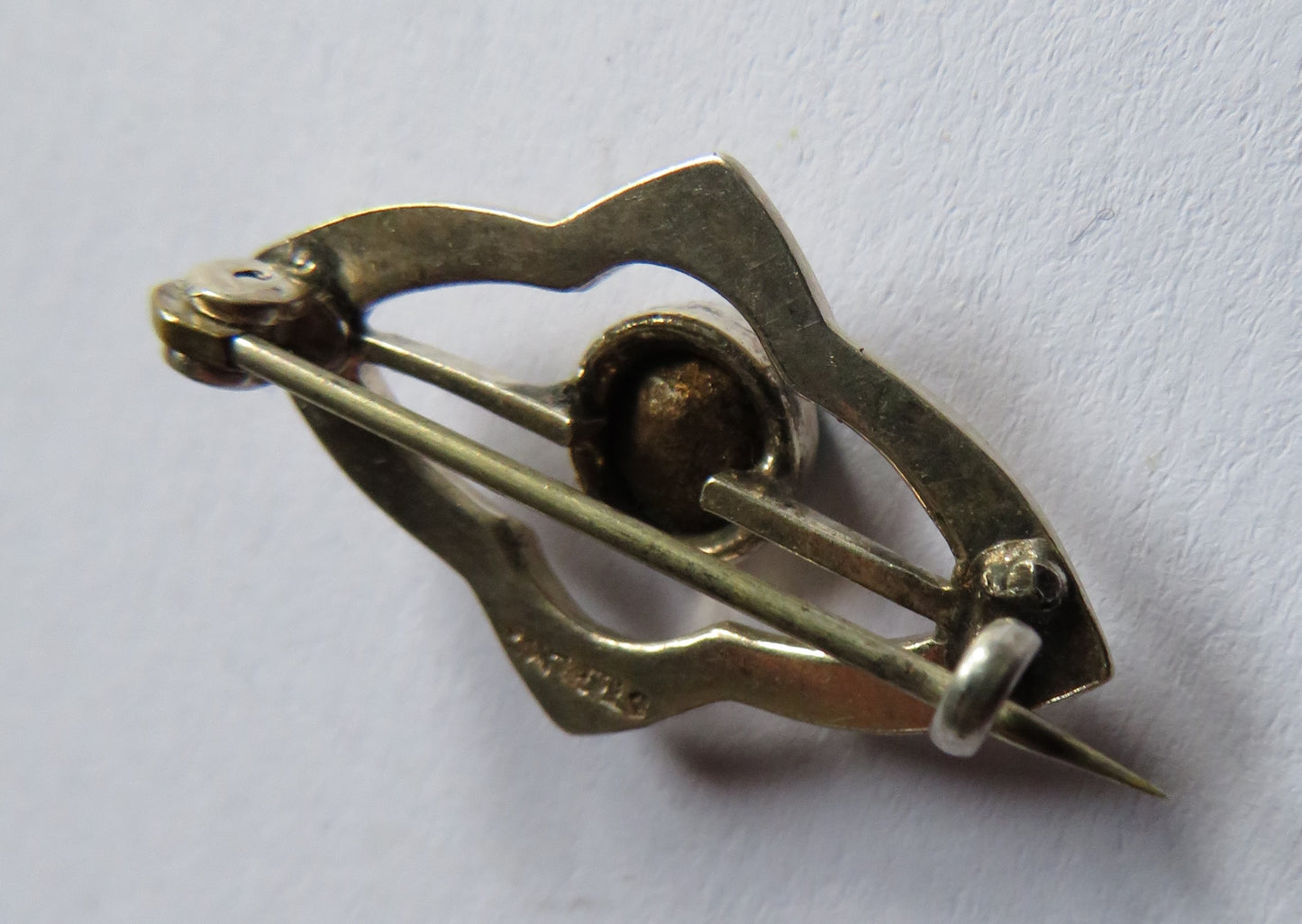 Vintage Small Sterling Silver & Blue Stone Brooch