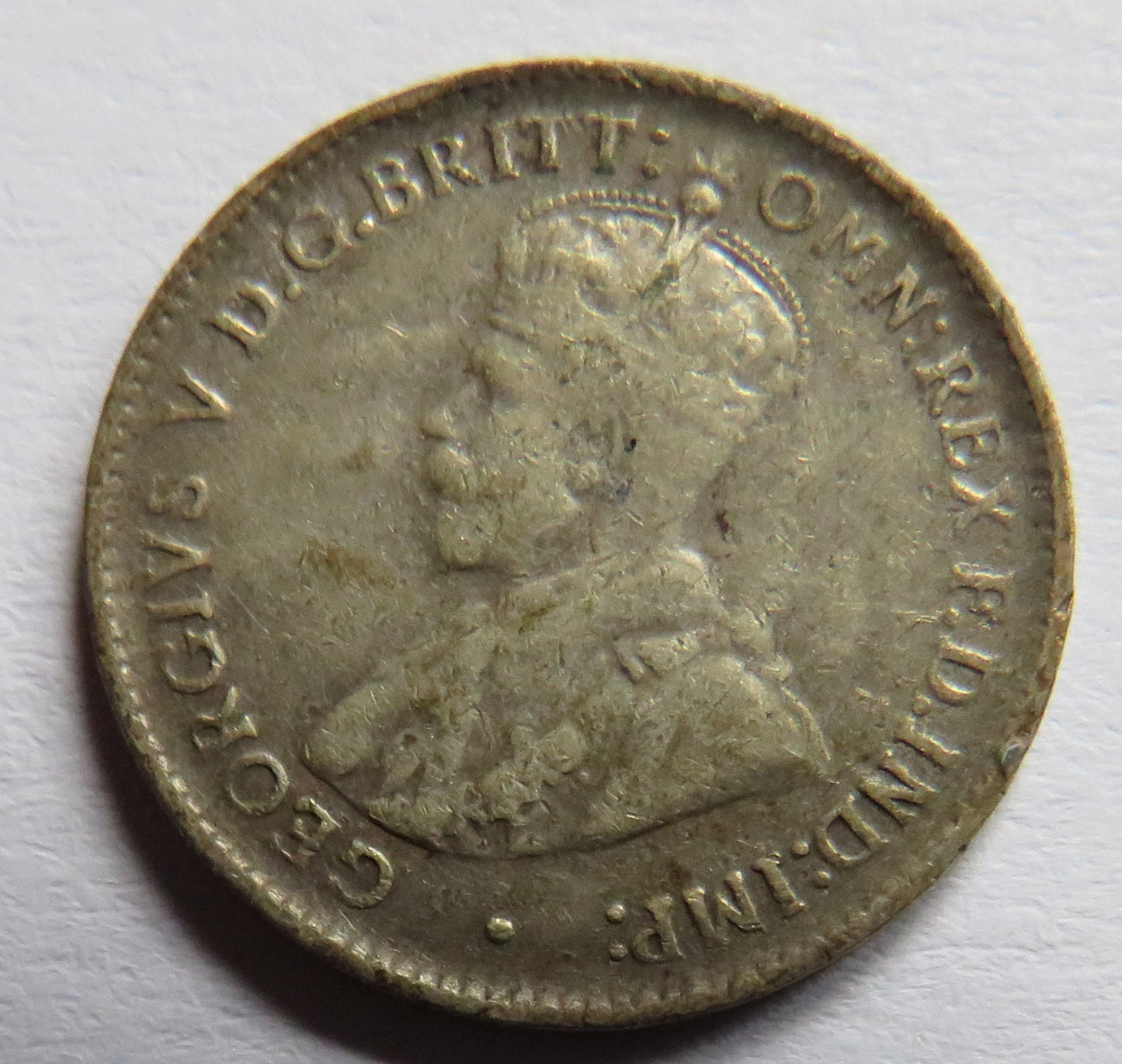 1921 King George V Australia Silver Threepence Coin