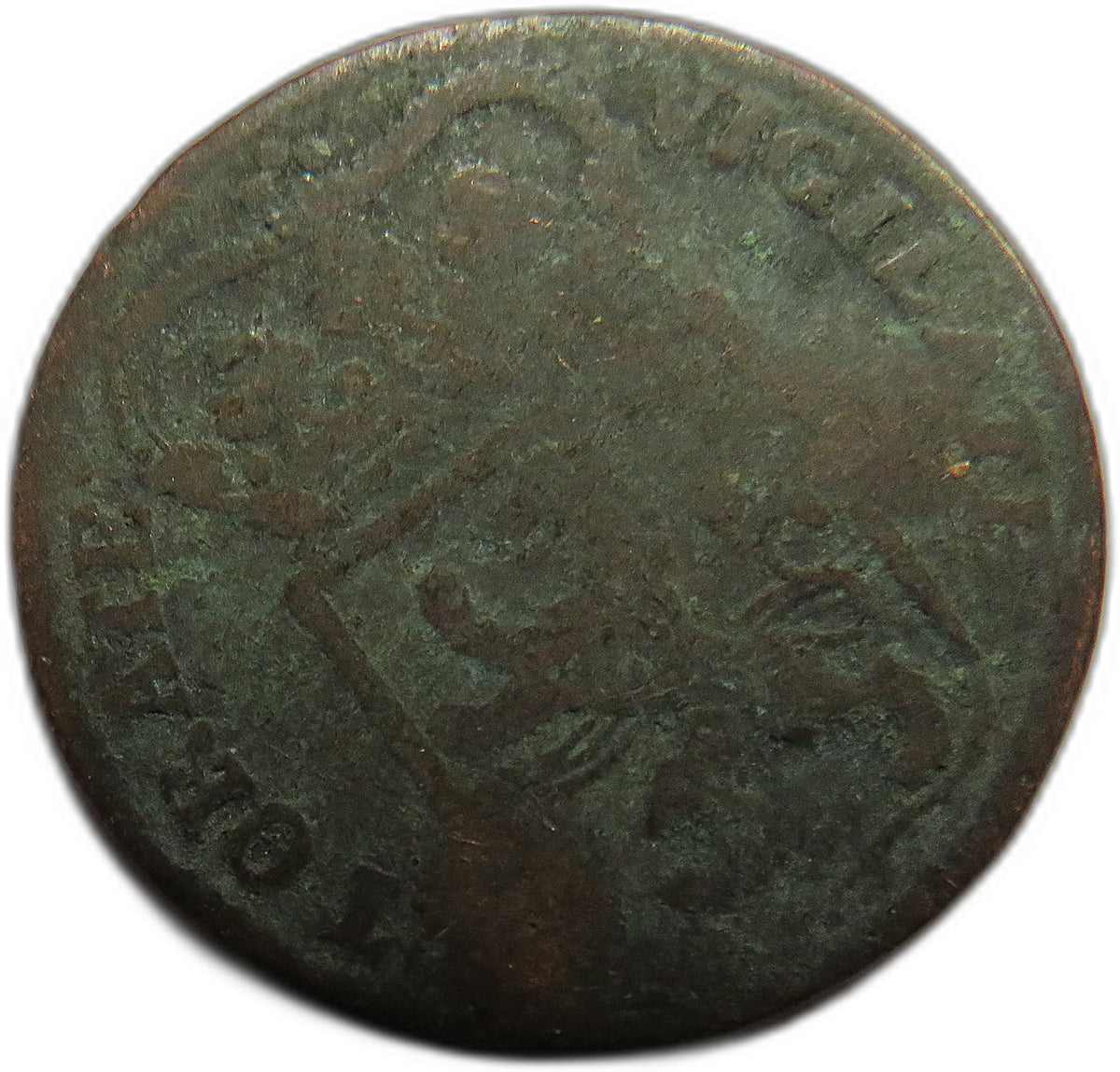 1766 Netherlands Overijssel One Duit Coin