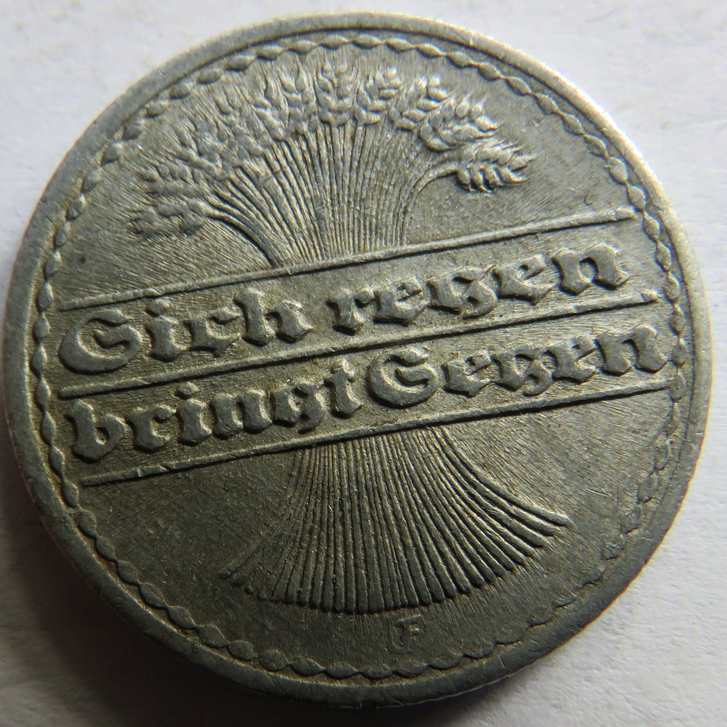 1921-F Germany - Weimar Republic 50 Pfennig Coin