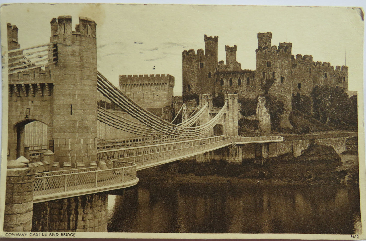 Vintage Postcard of Conway Castle and Bridge 1940