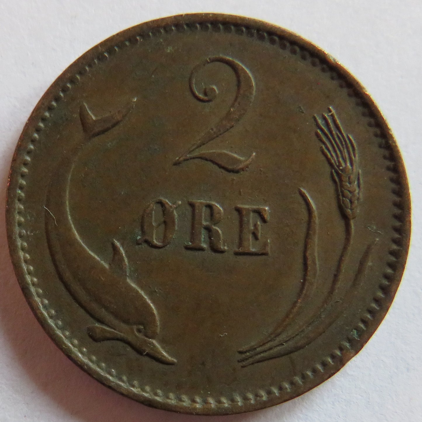 1899 Denmark 2 Ore Coin