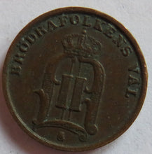 Load image into Gallery viewer, 1896 Sweden One Ore Coin
