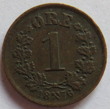 Load image into Gallery viewer, 1876 Norway One Ore Coin Scarce
