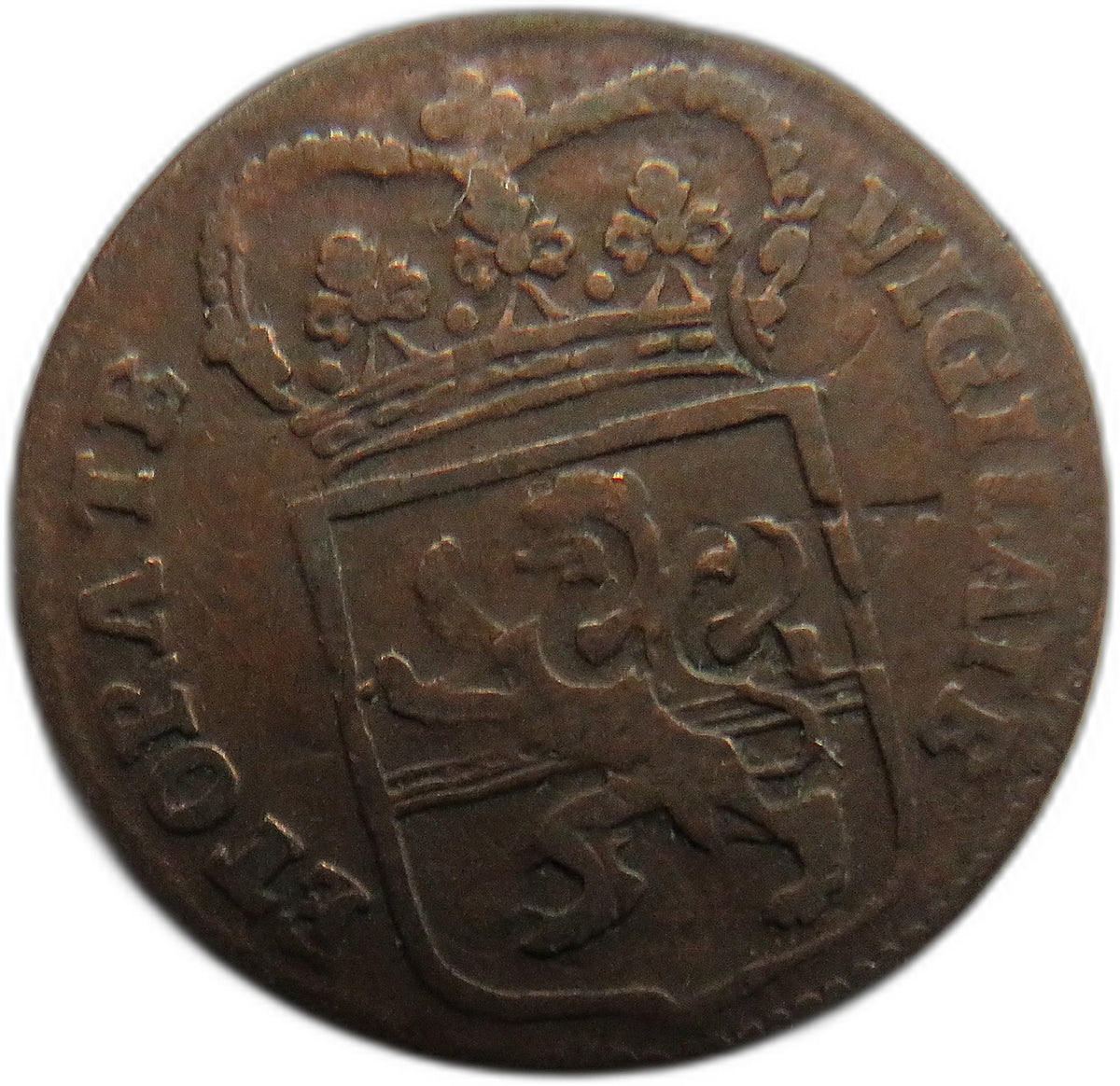 1768 Netherlands Overijssel One Duit Coin