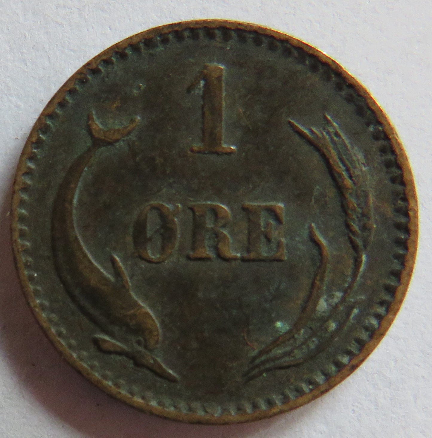 1891 Denmark One Ore Coin