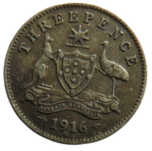 Load image into Gallery viewer, 1916-M King George V Australia Silver Threepence Coin - Great Britain
