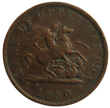 Load image into Gallery viewer, 1850 Bank Of Upper Canada One Penny Bank Token
