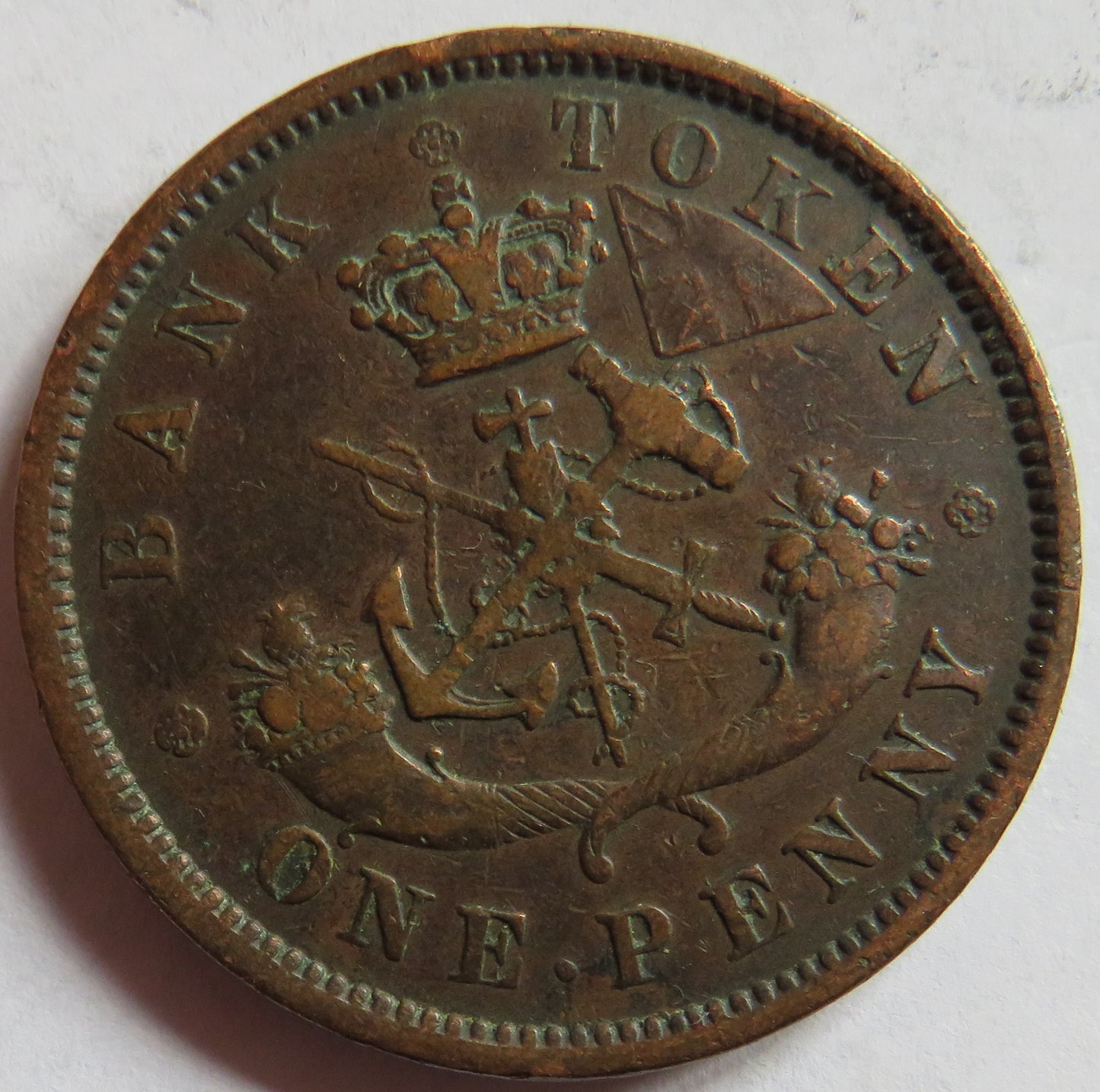 1850 Bank Of Upper Canada One Penny Bank Token