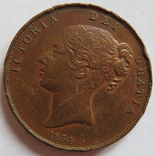 Load image into Gallery viewer, 1854 Queen Victoria Young Head One Penny Coin - Great Britain
