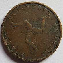 Load image into Gallery viewer, 1839 Queen Victoria Isle of Man Halfpenny Coin
