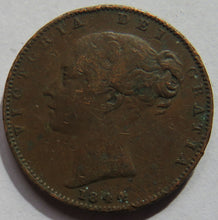 Load image into Gallery viewer, 1844 Queen Victoria Young Head Farthing Coin - Great Britain
