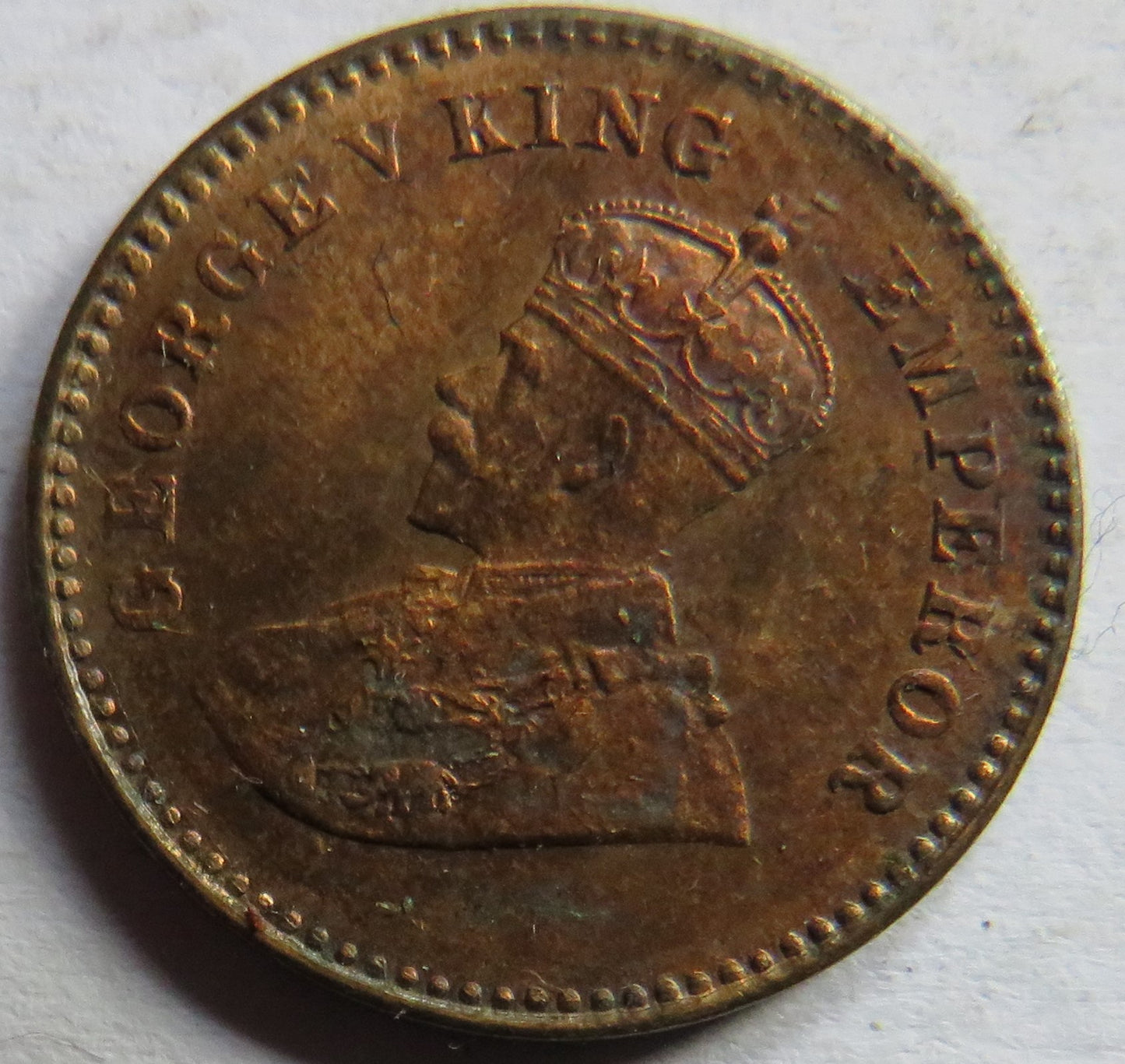 1929 King George V India 1/12th Anna Coin