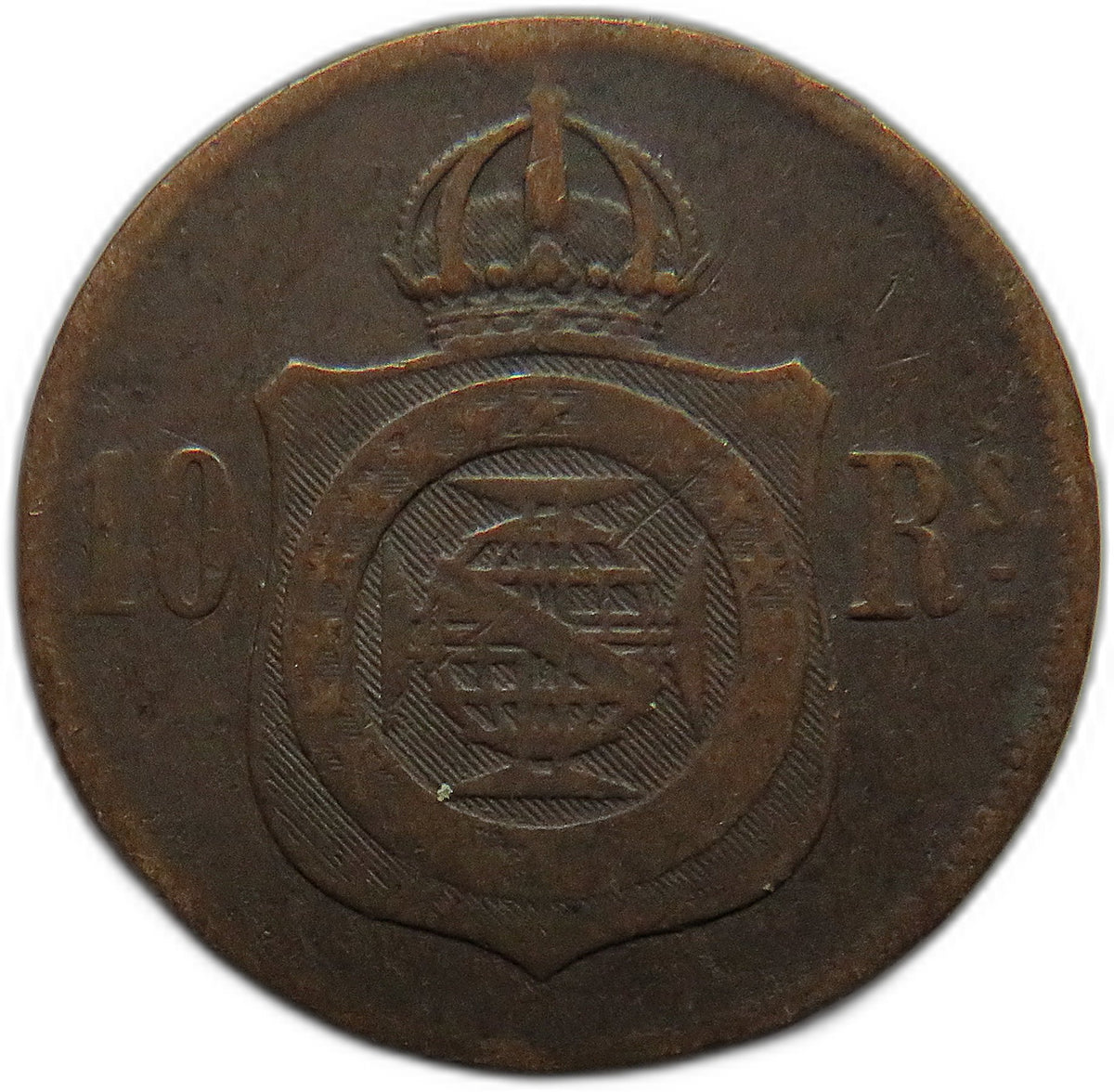 1869 Brazil 10 Reis Coin