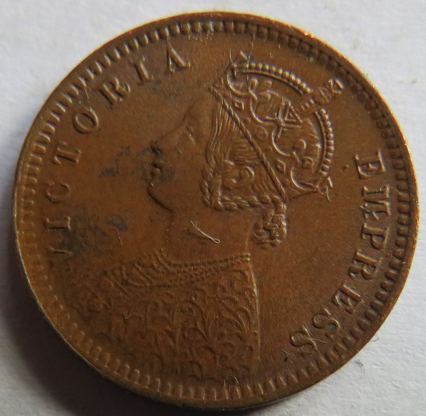 1892 Queen Victoria India 1/12th Anna Coin