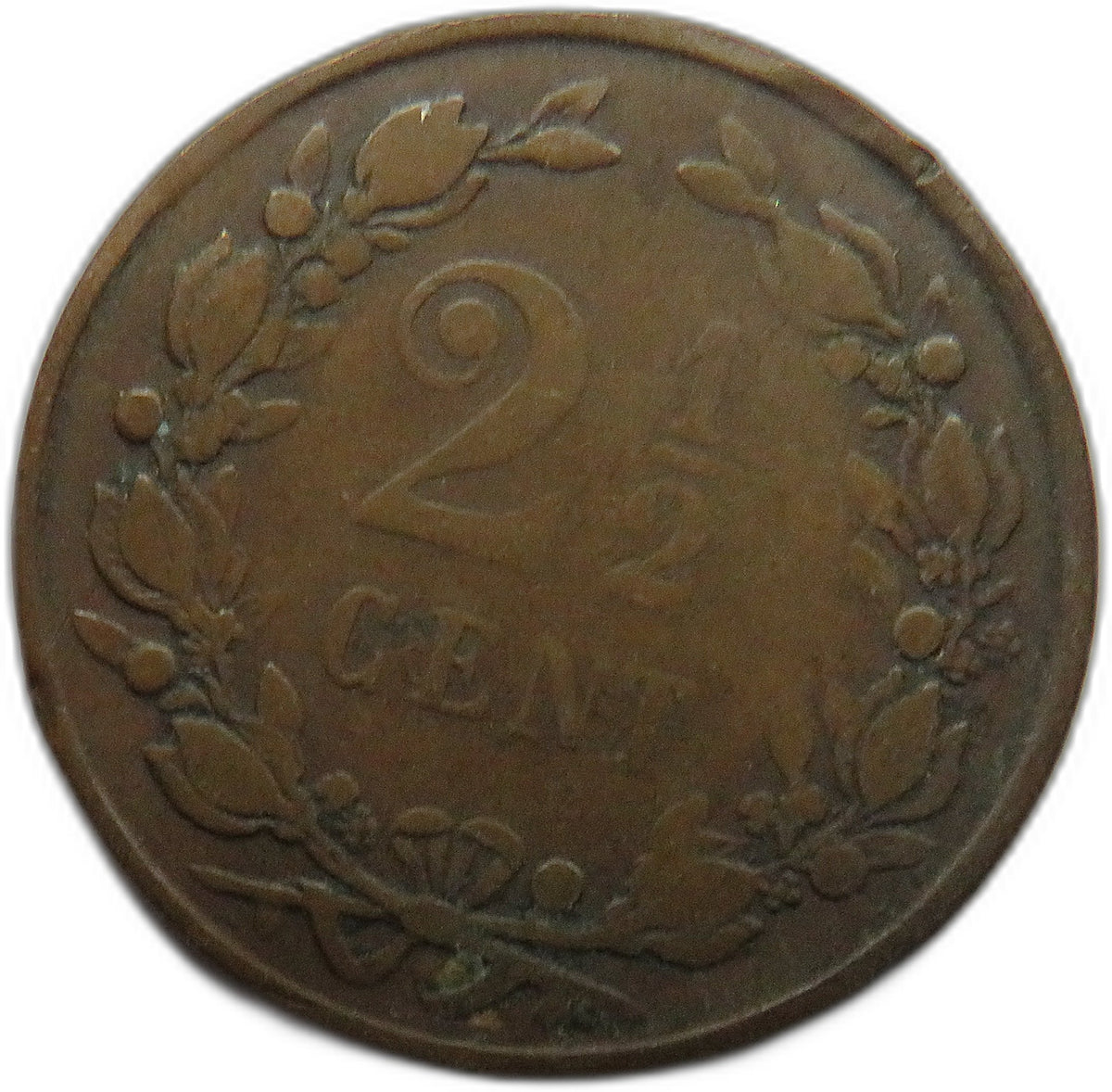 1881 Netherlands 2 & 1/2 Cents Coin