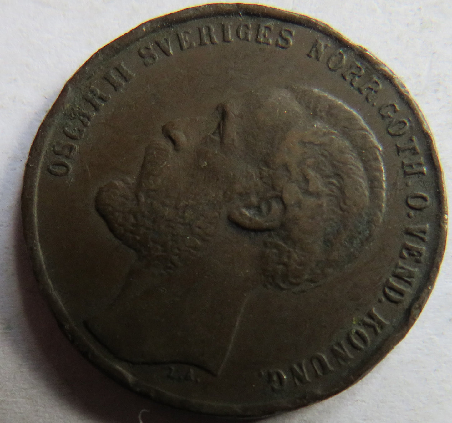 1873 Sweden 2 Ore Coin