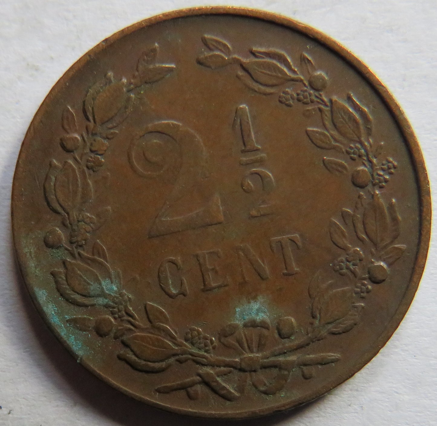 1898 Netherlands 2 & 1/2 Cents COin