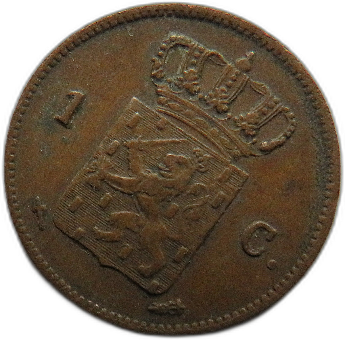 1863 Netherlands One Cent Coin