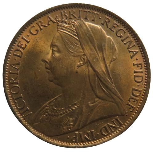 1901 Queen Victoria One Penny Coin In High Grade
