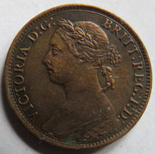Load image into Gallery viewer, 1885 Queen Victoria Bun Head Farthing Coin - Great Britain
