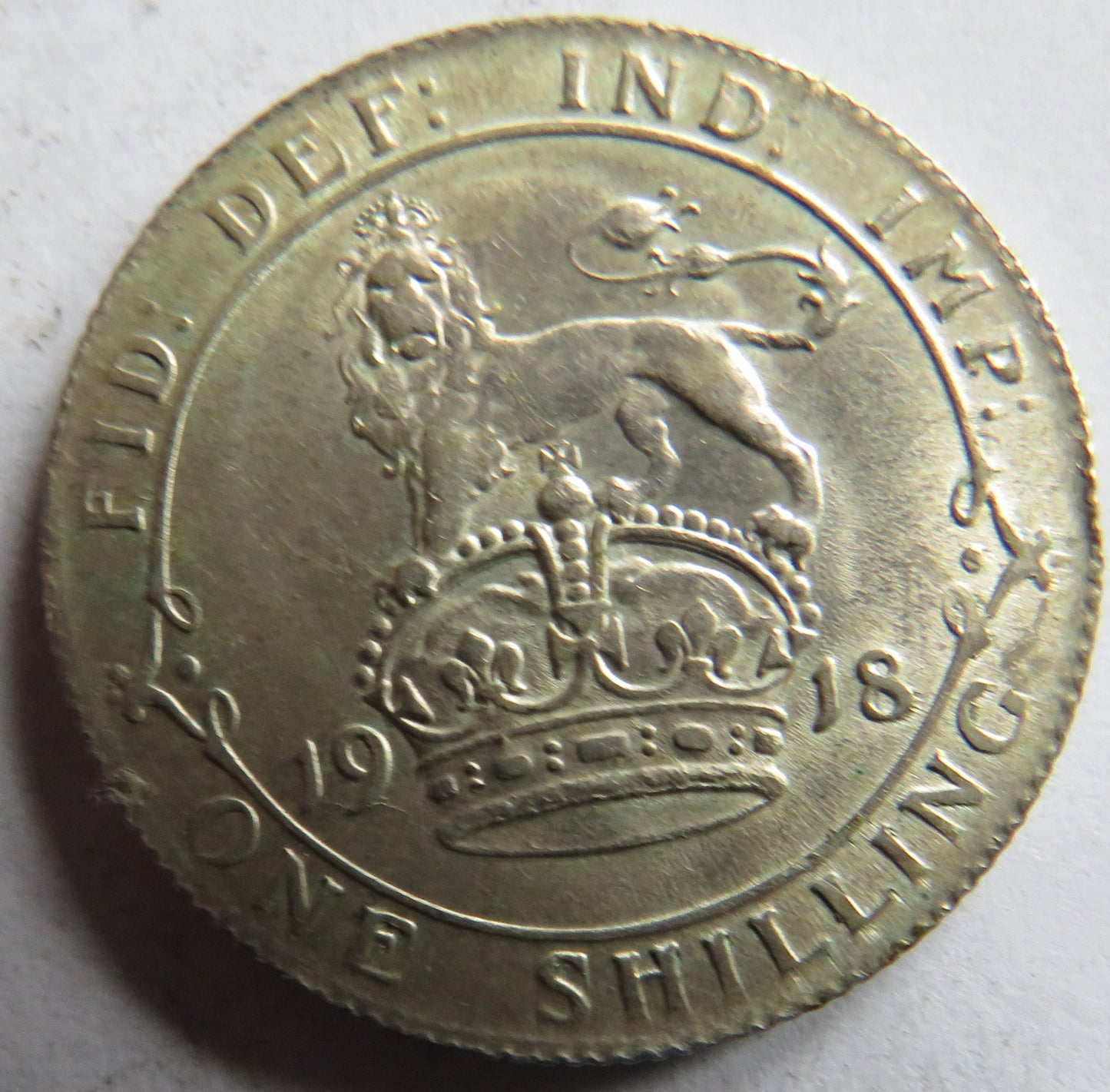 1918 King George V Silver Shilling Coin In Higher Grade - Great Britain