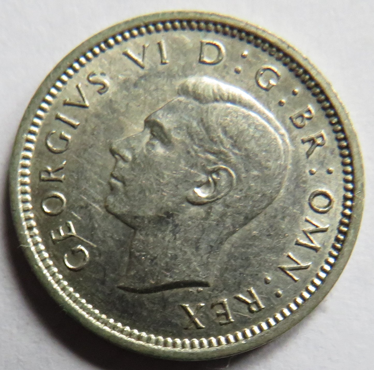1940 King George VI Silver Threepence Coin - High Grade