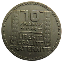 Load image into Gallery viewer, 1946 France 10 Francs Coin
