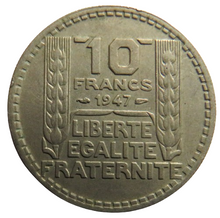 Load image into Gallery viewer, 1947 France 10 Francs Coin
